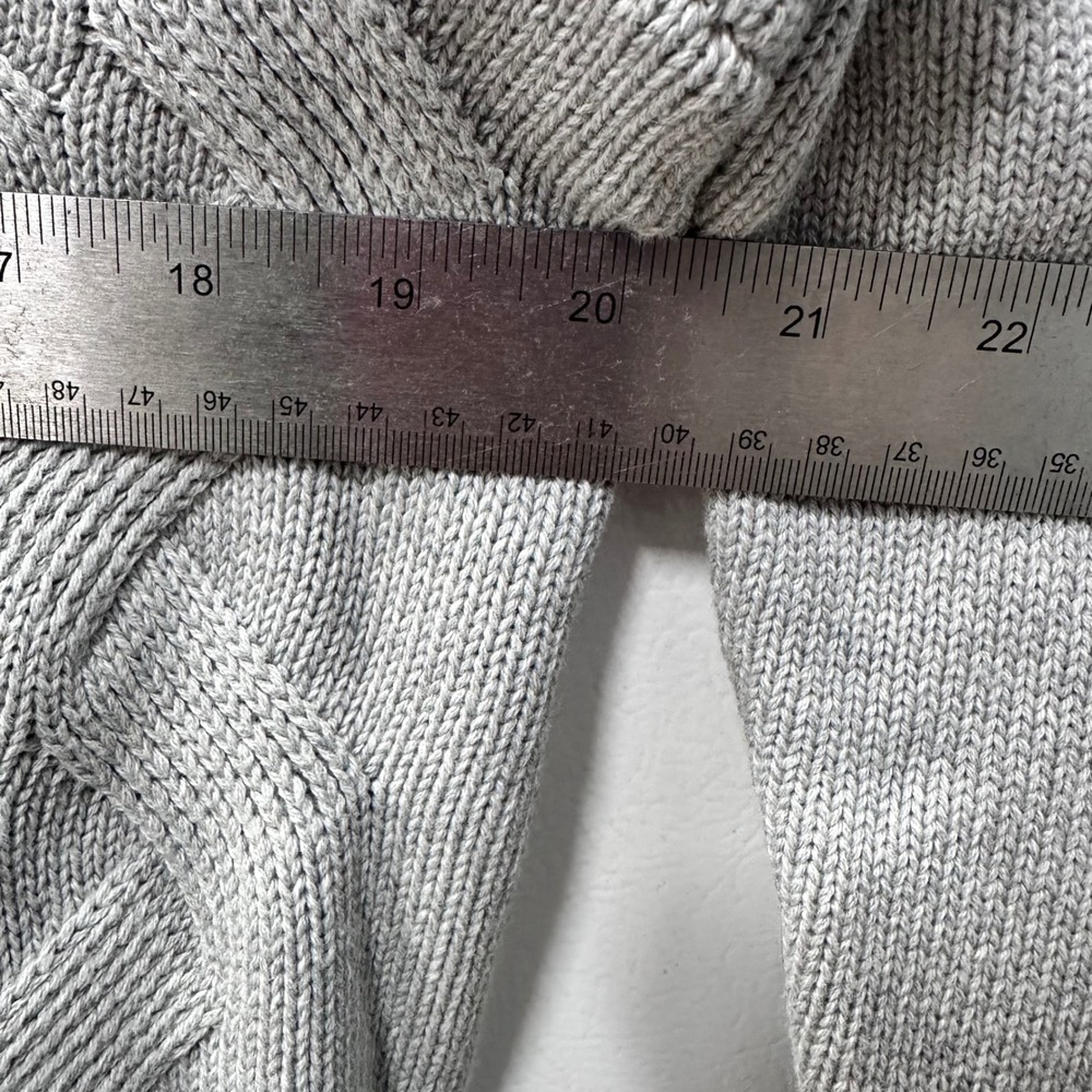 Lands End 1X Drifter Sweater Grey Cable Knit Preppy Classic - Picture 5 of 8
